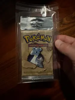 Pokemon TCG Fossil Booster Pack - Long Crimp - Factory Sealed Lapras Heavy - Image 1