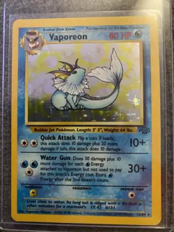 Pokemon Vaporeon Jungle Holo Near Mint Rare 1999 TCG WOTC Never Played - Image 1