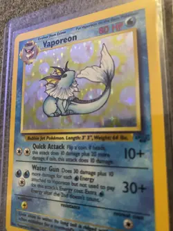 Pokemon Vaporeon Jungle Holo Near Mint Rare 1999 TCG WOTC Never Played - Image 2