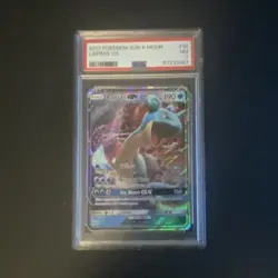 2017 Pokemon Sun & Moon Lapras GX #36 Full Art Holo Ultra Rare PSA 7 - Image 1