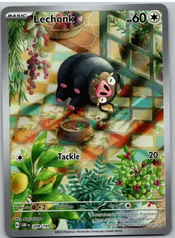 Lechonk 209/197 Illustration Rare Obsidian Flames Pokemon NM - Image 1