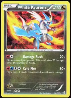 White Kyurem (BW Boundaries Crossed) 102/149 Holo Deck Exclusives Pokemon Holo - Image 1