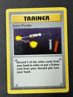 Item Finder 74/102 Rare Base Set Shadowless Pokemon Unlimited LP - Image 1