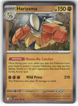 Hariyama 073/132 Holo Mega Evolution Pokemon TCG - Image 1