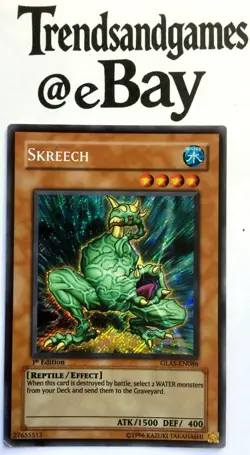 YUGIOH - SKREECH - SECRET - 1ST ED. - EXCELLENT - GLADIATOR ASSAULT - GLAS-EN086 - Image 1