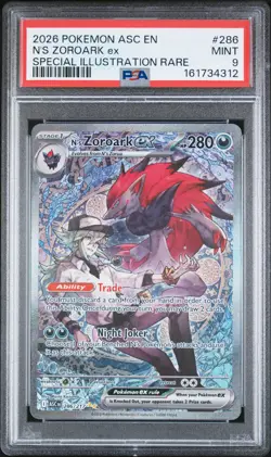 2026 POKEMON ASC EN-ASCENDED HEROES #286 N'S ZOROARK EX PSA 9 - Image 1