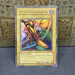 Yugioh Left Leg of the Forbidden One LOB-121 Ultra Rare OG Print MP - Image 1