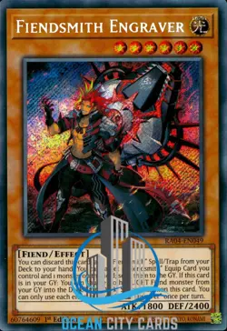 Yugioh Fiendsmith Engraver RA04-EN049 Secret Rare 1st Edition - Image 1