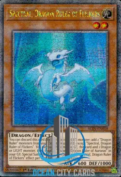 Yugioh Spectral, Dragon Ruler Of Flickers ALIN-EN018 Quarter Century Rare 1st Ed - Image 1