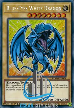 Yugioh Blue-Eyes White Dragon - Secret Rare BLMM-EN001 NM 1st Ed Chibi Artwrok - Image 3