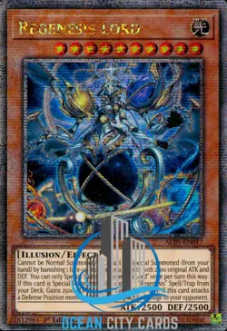 Yugioh ALIN-EN017 Regenesis Lord Quarter Century Secret Rare 1st Edition - Image 1