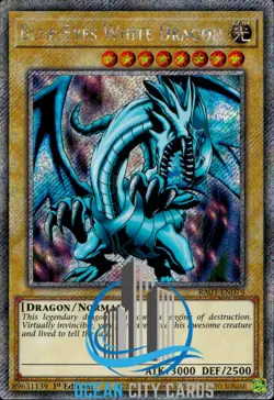 Yugioh RA03-EN079 Blue-Eyes White Dragon - Platinum Secret Rare Card 1st Ed - Image 1