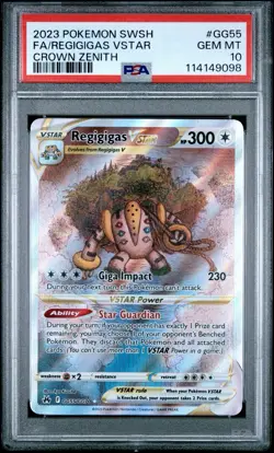 2023 Pokemon Sword & Shield Crown Zenith #GG55 Full Art Regigigas VSTAR PSA10 - Image 1