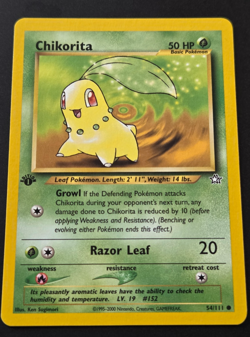 Vintage Pokemon Chikorita Neo Genesis 1st Edition 54/111 NM - Image 1
