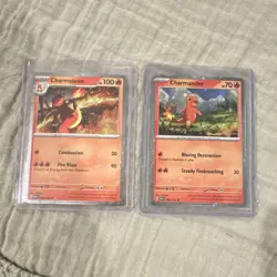 Nintendo Pokemon TCG Obsidian Flames Charmander 004/165 Charmeleon 005/165 Holo - Image 1