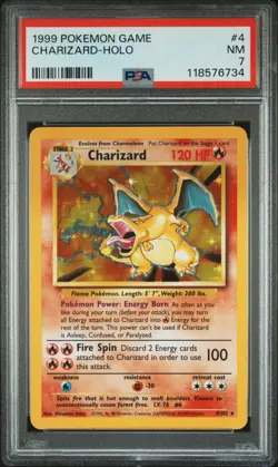 1999 POKEMON GAME #4 CHARIZARD-HOLO PSA 7 - Image 1