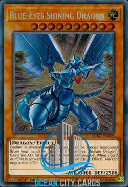 Yugioh Blue-Eyes Shining Dragon LCKC-EN008 Secret Rare 1st Ed - Image 1