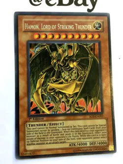 YUGIOH - HAMON, LORD OF STRIKING THUNDER - 1ST. ED - ULTRA RARE - GOOD SOI-EN002 - Image 2