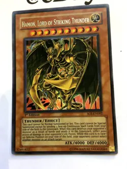 YUGIOH - HAMON, LORD OF STRIKING THUNDER - 1ST. ED - ULTRA RARE - GOOD SOI-EN002 - Image 3