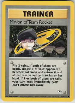 Pokemon TCG Minion of Team Rocket Uncommon Gym Heroes 113/132 - Image 1
