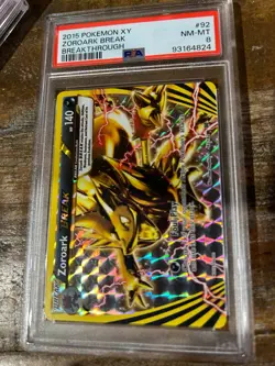 Pokemon 2015 XY Breakthrough ZOROARK Breal #92 PSA 8 RARE - Image 1