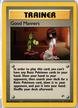 Good Manners 111/132 Uncommon Gym Heroes Pokemon Unlimited Moderately Played - Image 1