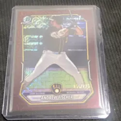 Bowman Chrome 2025 Prospects Andrew Fischer Brewers BCP-149 Burgundy /275 - Image 1