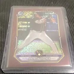 Bowman Chrome 2025 Prospects Andrew Fischer Brewers BCP-149 Burgundy /275 - Image 2