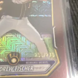 Bowman Chrome 2025 Prospects Andrew Fischer Brewers BCP-149 Burgundy /275 - Image 3