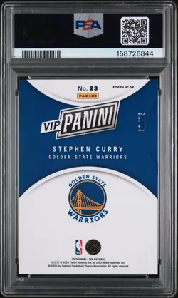 2025 Panini NSCC - VIP Gold - Stephen Curry #23 - Blue Sparkle - /75 - PSA 10 - Image 2