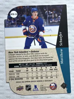 2025-26 Upper Deck Series 2 1994-95 Rookie Die Cut Matthew Schaefer #RTD-13 - Image 2