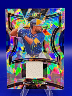 2025 Panini Select - Selective Swatches Jackson Chourio #SS-JC Ice Prizm (MEM) - Image 1