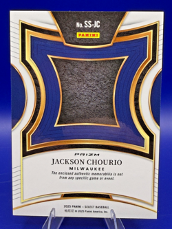 2025 Panini Select - Selective Swatches Jackson Chourio #SS-JC Ice Prizm (MEM) - Image 2