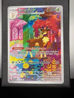 Sawsbuck TEF 166/162 IR Temporal Forces Illustration Rare Card Pokemon TCG NM - Image 1