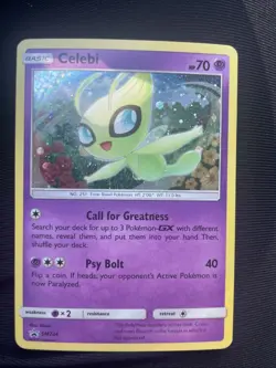 Celebi SM224 Black Star Promo Pokemon Card LP Free Shipping - Image 1