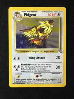 Pokemon Pidgeot Card Jungle Set 8/64 Holo Rare WOTC - HP - Image 1