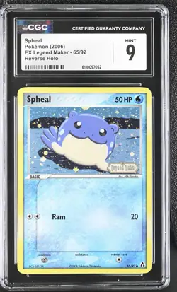 CGC 9 MINT Spheal 2006 EX Legend Maker 65/92 Reverse Holo Stamped Pokemon Card - Image 1