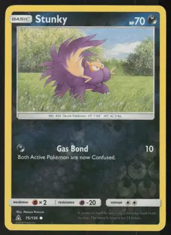 Stunky 75/156 Common Ultra Prism Pokemon Reverse Holo Lightly Played - Image 1