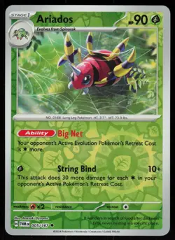 Ariados 005/167 Uncommon Twilight Masquerade Pokemon Reverse Holo Near Mint - Image 1