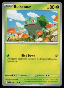 Bulbasaur 001/132 Common Mega Evolution Pokemon Near Mint - Image 1