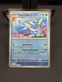 Vaporeon (Master Ball Pattern) 22/131 Pokemon TCG SV: Prismatic Evolutions - Image 1
