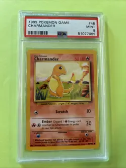 Pokemon TCG Charmander 46/102 Unlimited Base Set Vintage Card - Image 1