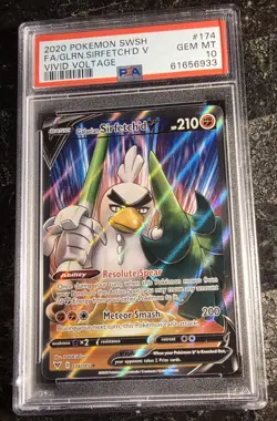 Pokemon Galarian Sirfetch'd V Vivid Voltage #174 PSA 10 - Image 1