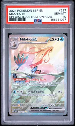 2024 POKEMON SSP EN-SURGING SPARKS SPECIAL ILLUSTRATION RARE MILOTIC EX PSA 10 - Image 1