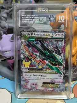 TAG 10 Mega Rayquaza EX 76/108 Holo Celebrations Classic Collection 2021 Pokemon - Image 1