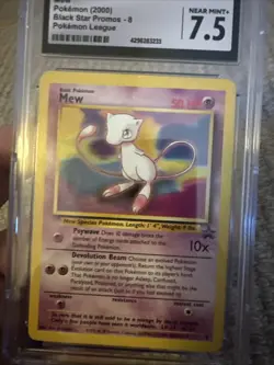 2000 Pokemon League Black Star Promo MEW Non Holo #8 CGC 7.5 - Image 2
