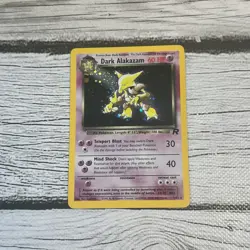 Pokemon TCG Dark Alakazam 1/82 Team Rocket Holo SWIRL LP - Image 1