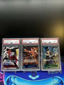 Sequential Set One Piece 3rd Anniversary Winner Luffy Sabo Ace 3 Brothers PSA 10 - Image 1