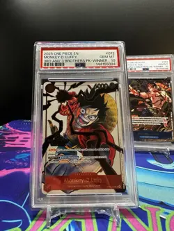 Sequential Set One Piece 3rd Anniversary Winner Luffy Sabo Ace 3 Brothers PSA 10 - Image 2