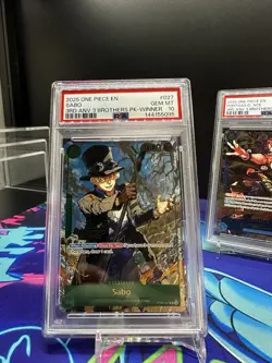 Sequential Set One Piece 3rd Anniversary Winner Luffy Sabo Ace 3 Brothers PSA 10 - Image 4